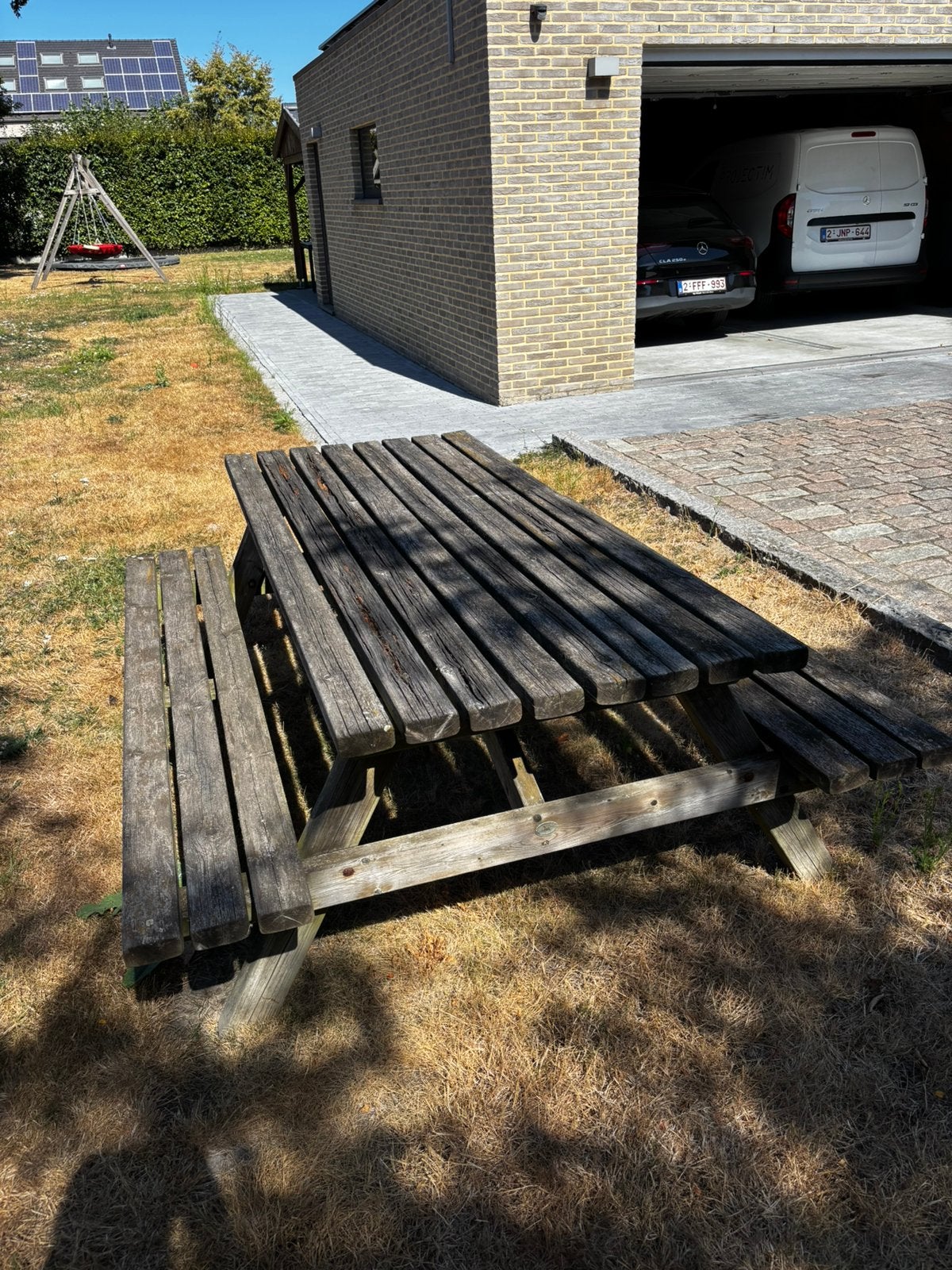 Houten picknicktafel GRATIS af te halen!, Ophalen, Gebruikt