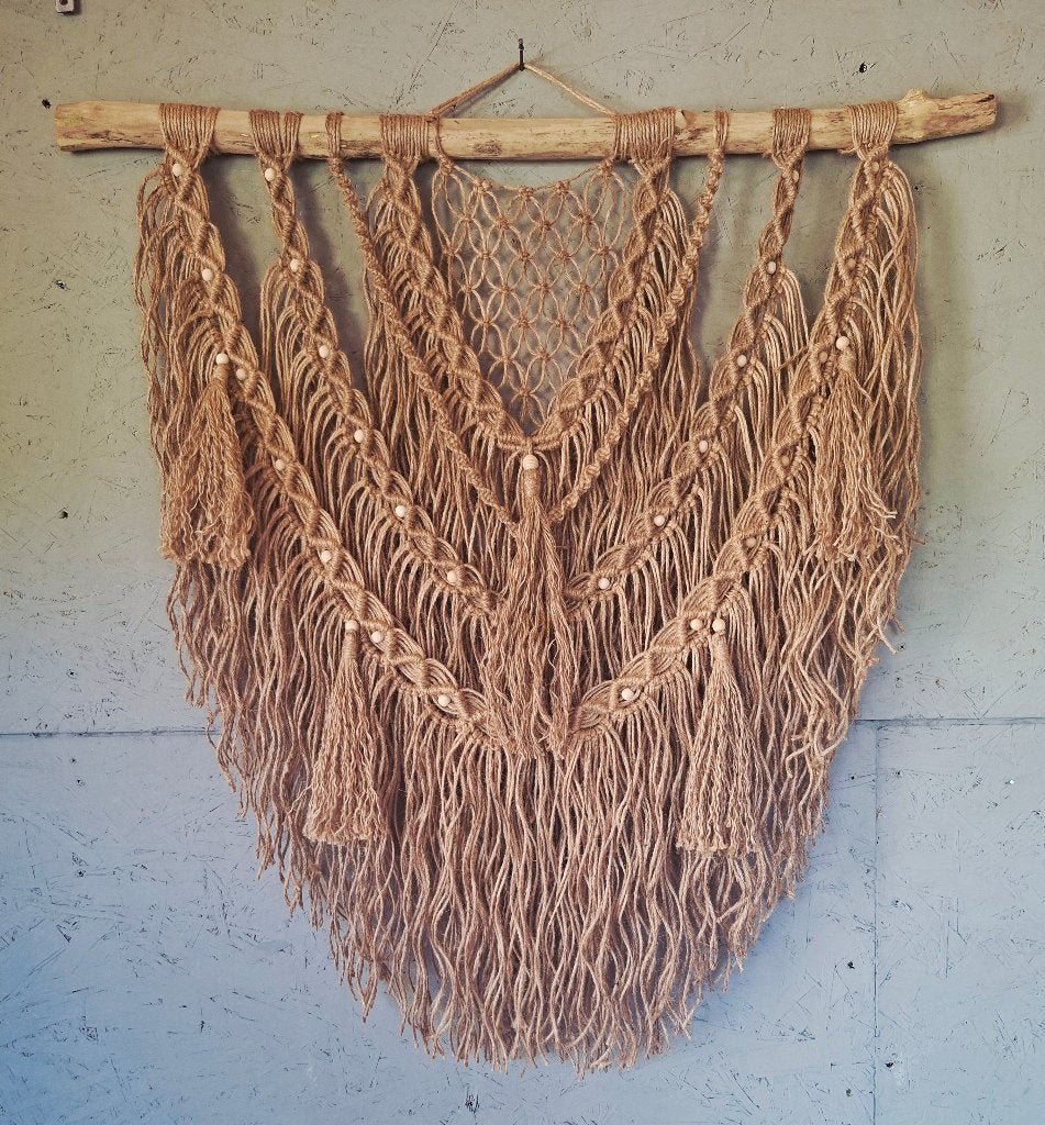 Tapisserie en jute macramé, Neuf, Tapisserie murale, Enlèvement ou Envoi, Boho