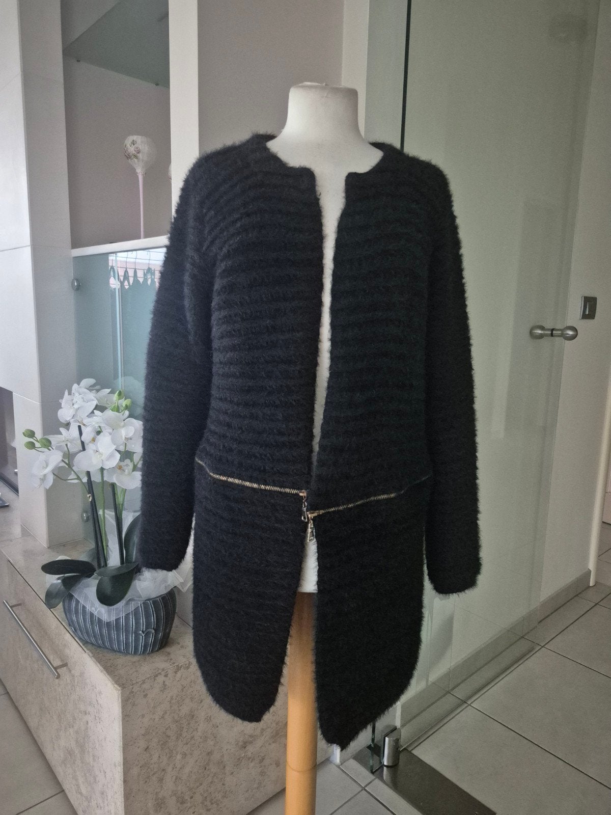 lange zwarte gilet, Ophalen of Verzenden