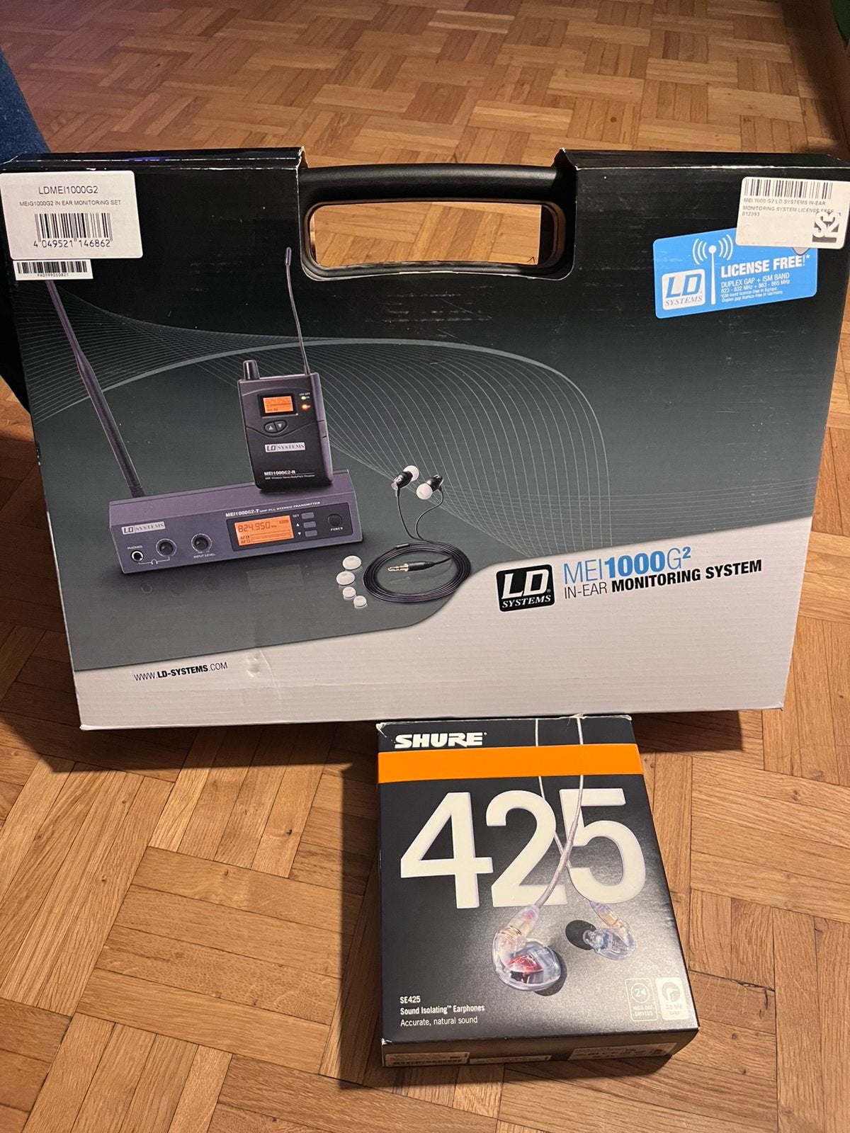 Shure SE425 In-Ear Monitors + LD Systems MEI 1000 G2, Muziek en Instrumenten, Ophalen of Verzenden, Nieuw