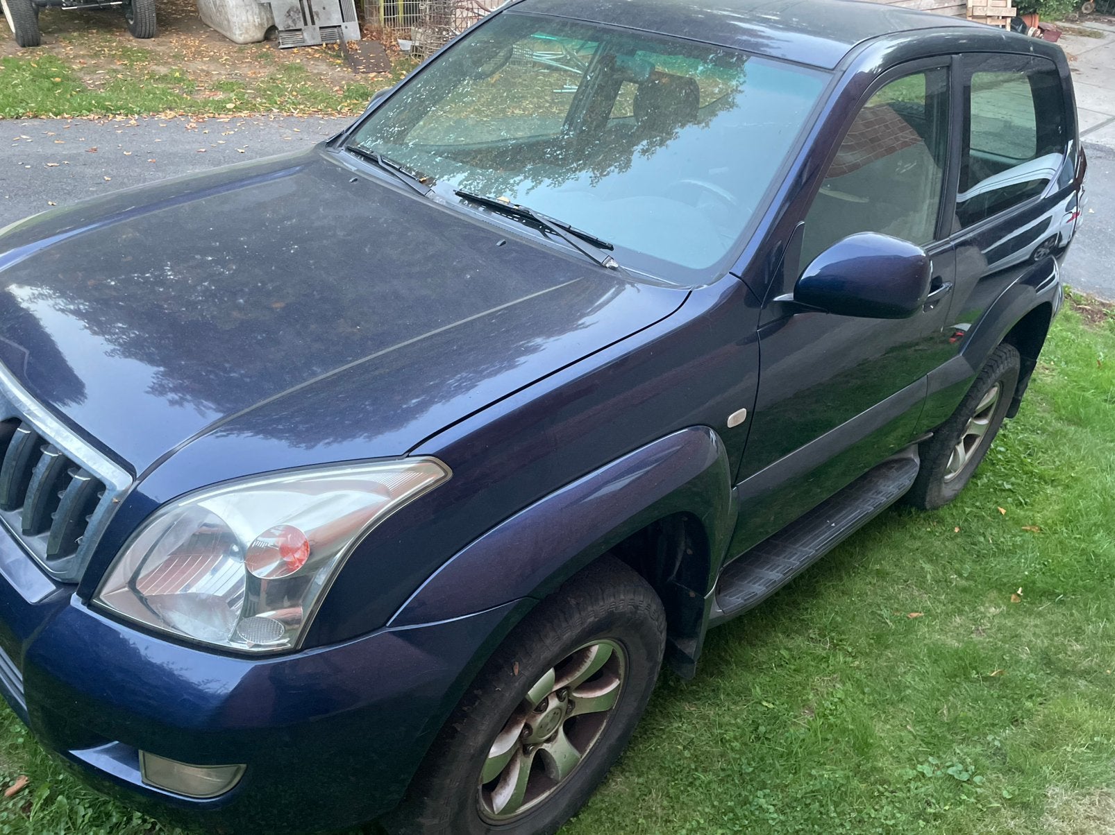 Toyota landcruiser prado 120, Auto's, Zwart, Blauw, Leder en Stof, Elektrische ramen