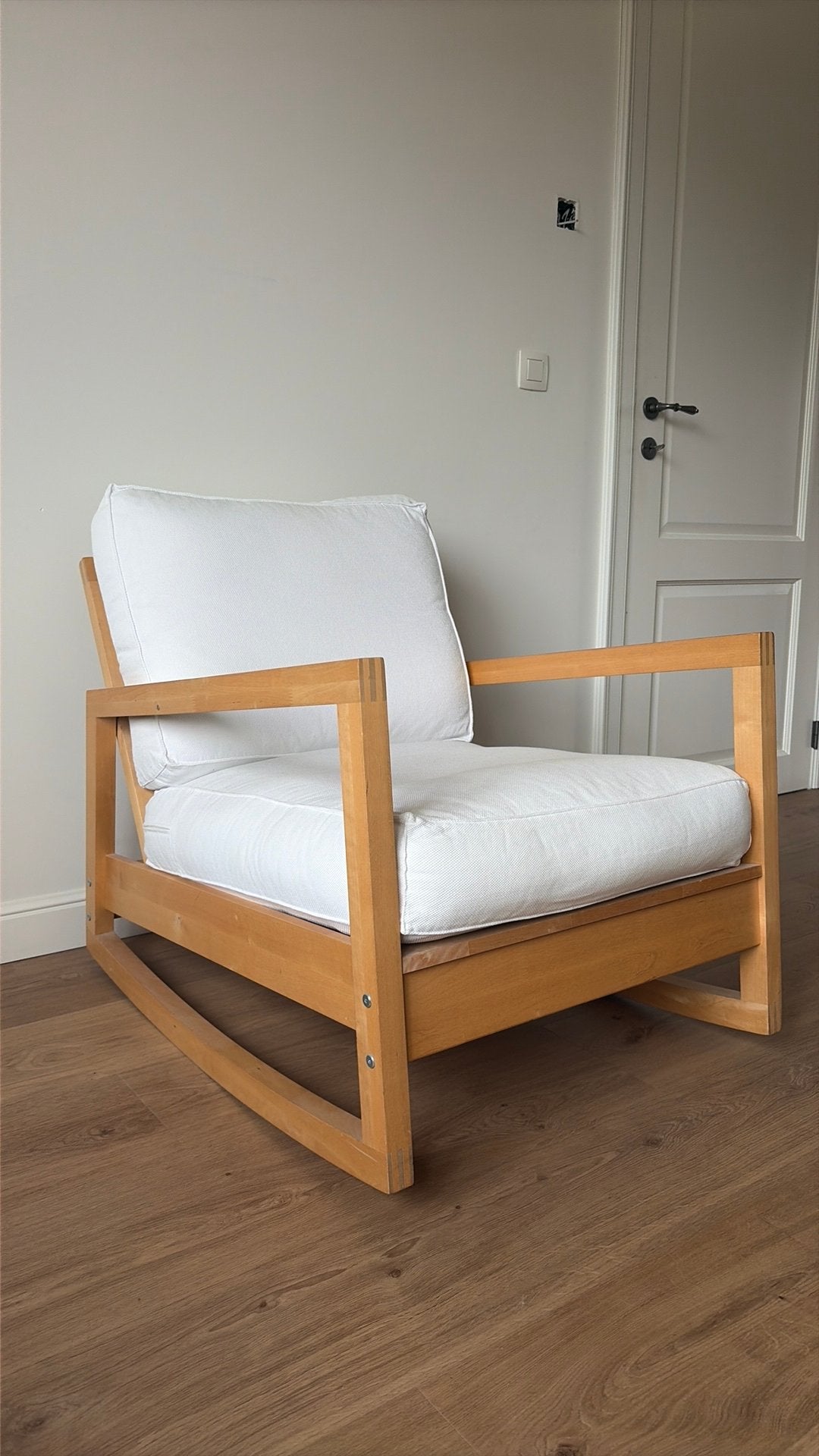 Fauteuil à bascule en bois, 75 à 100 cm, Comme neuf, Enlèvement, Bois