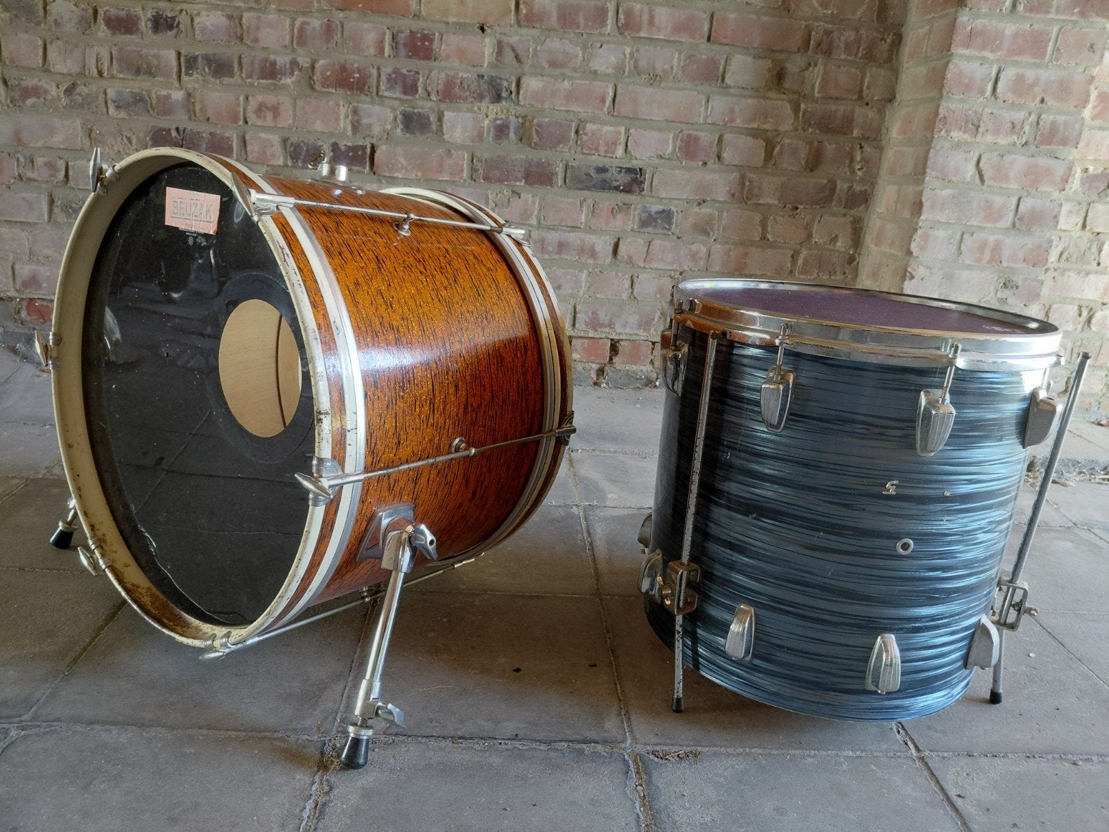 > Vintage basdrum en floortom, Muziek en Instrumenten, Ophalen, Gebruikt