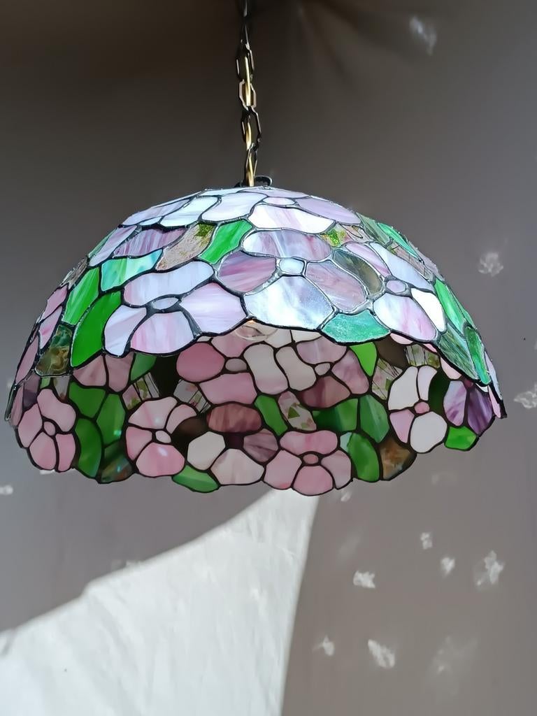 Grande lampe suspendue Tiffany Pearl, 75 cm ou plus, Retro Vintage, Enlèvement ou Envoi, Comme neuf