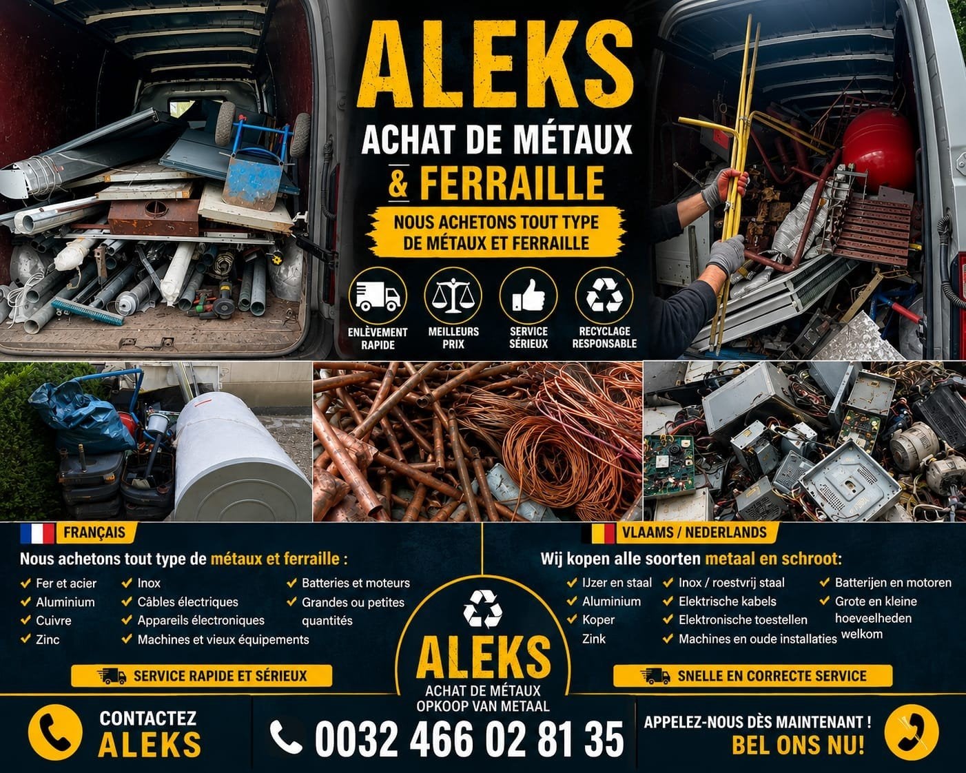 Tel 0466028135 ferrauilleur gratuit vide messon depo hangar, Ophalen of Verzenden