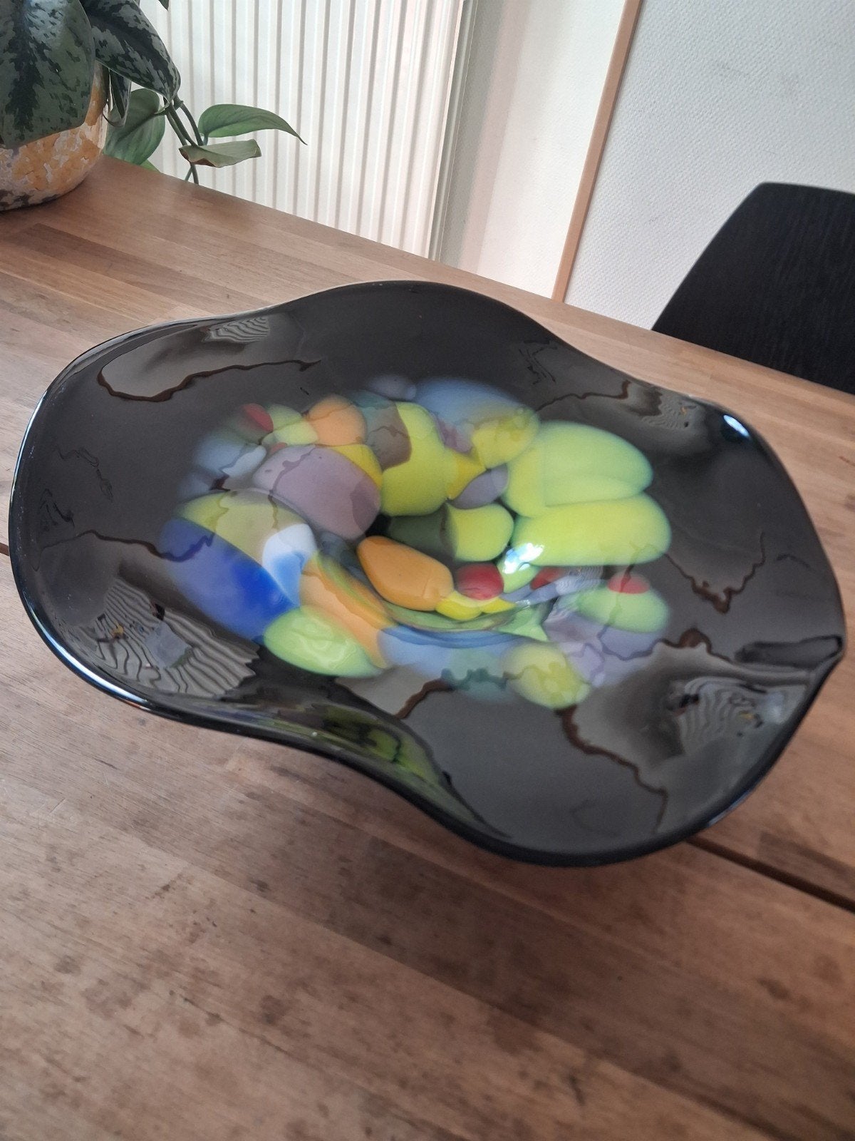 MURANO KLEURRIJKE VINTAGE FRUITSCHAAL, Enlèvement ou Envoi, Utilisé