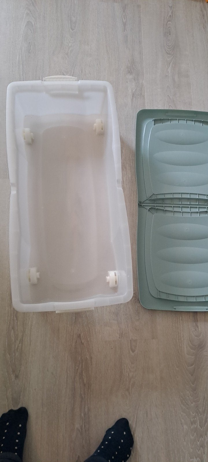 bac de rangement pour dessous de lit, Enlèvement, Utilisé, Plastique, Bleu