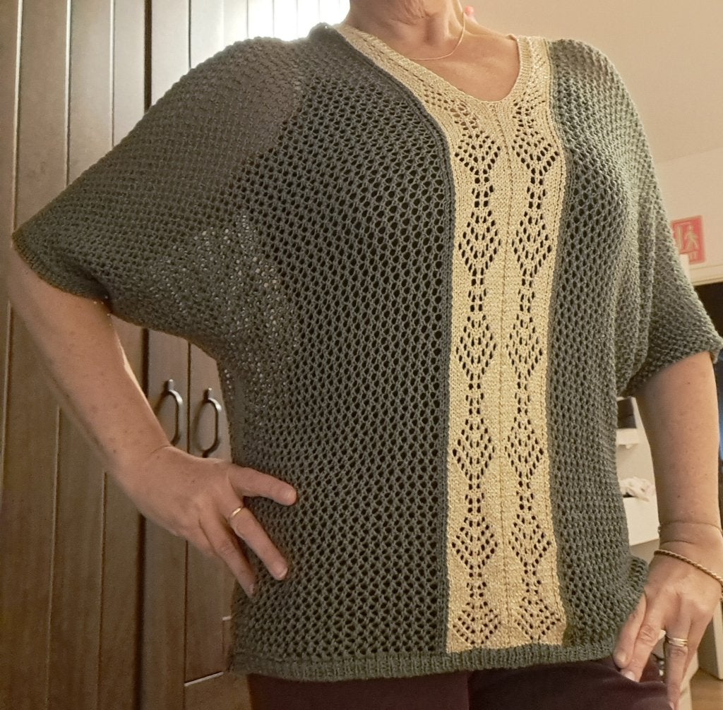 Mooie trui met V-hals in taille unique, Verzenden, Nieuw, Maat 38/40 (M), Groen