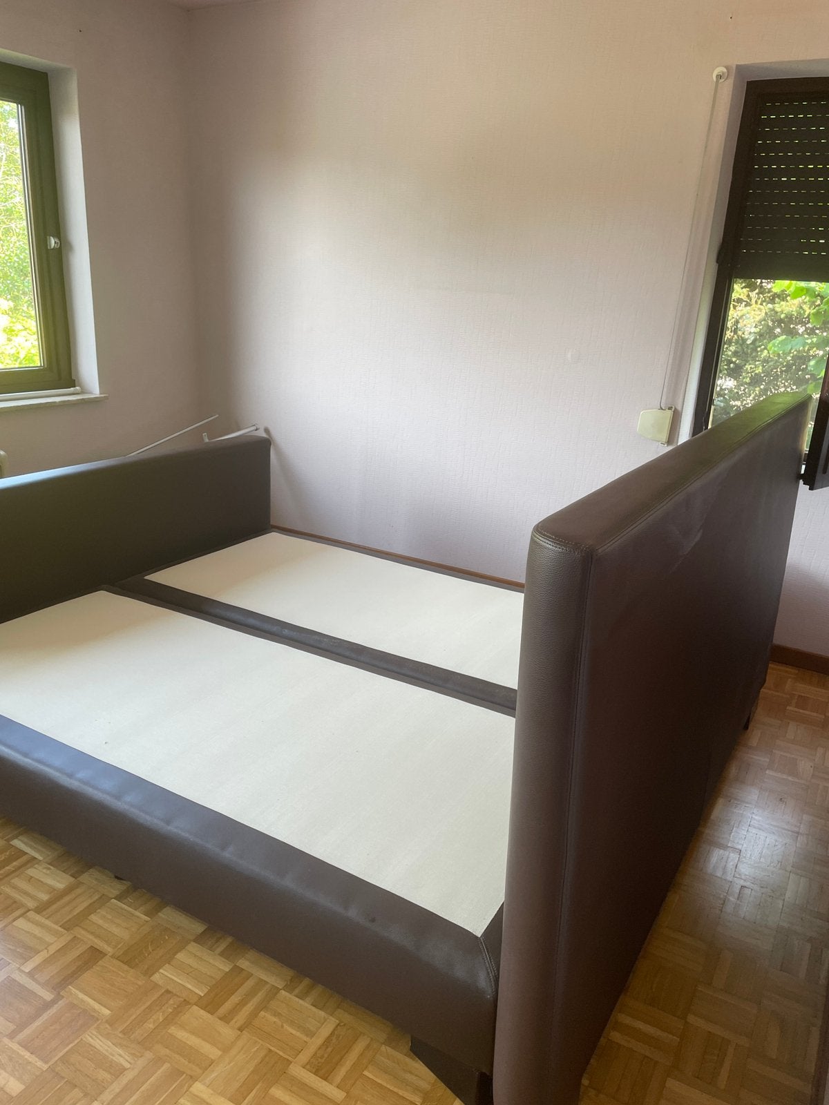 Tweepersoonbed, Comme neuf, Brun, Enlèvement, 180 cm