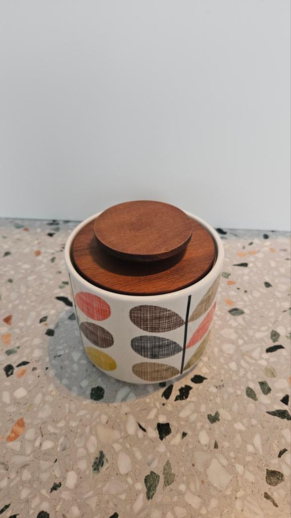 Orla Kiely voorraadpot met houten deksel, Huis en Inrichting, Ophalen