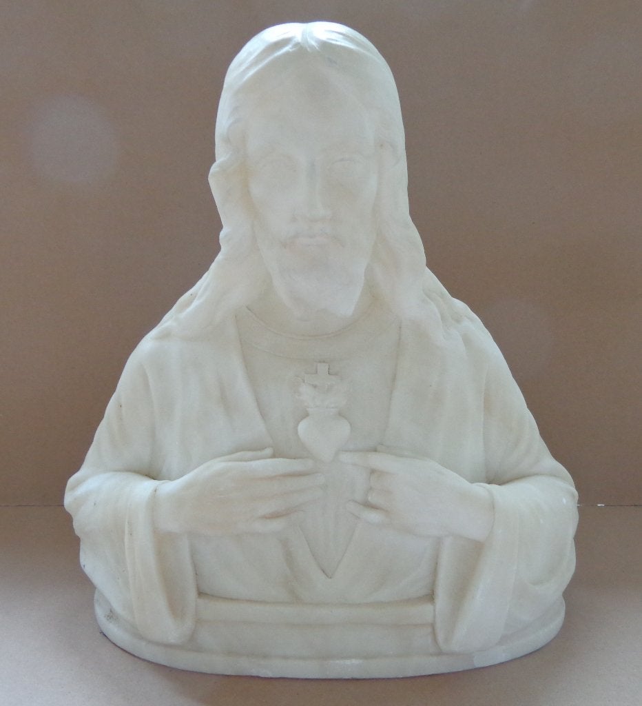 ONBEKEND / CHRISTUS HEILIG HART / SCULPTUUR MARMER / H= 31cm, Enlèvement