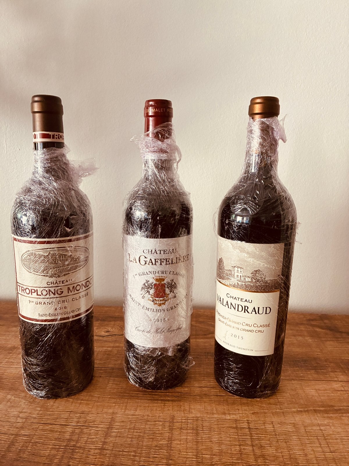 3x grand cru klasse B - Saint Emilion 2015, Verzamelen, Wijnen, Ophalen, Frankrijk, Nieuw, Rode wijn