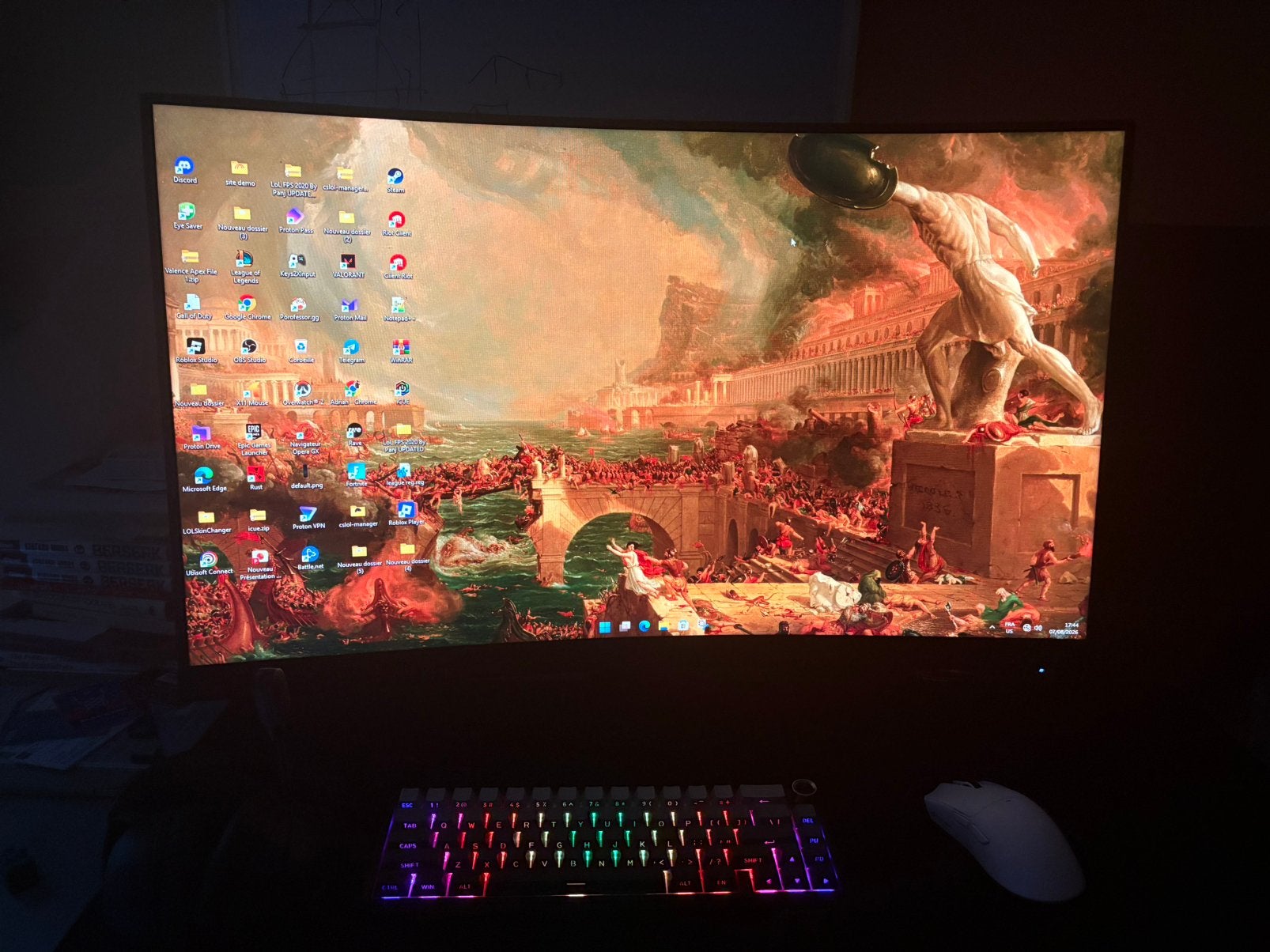 PACK GAMING COMPLET ECRAND PC CLAVIER SOURIS ET CASQUE, Informatique & Logiciels, Enlèvement ou Envoi, Comme neuf, Gaming