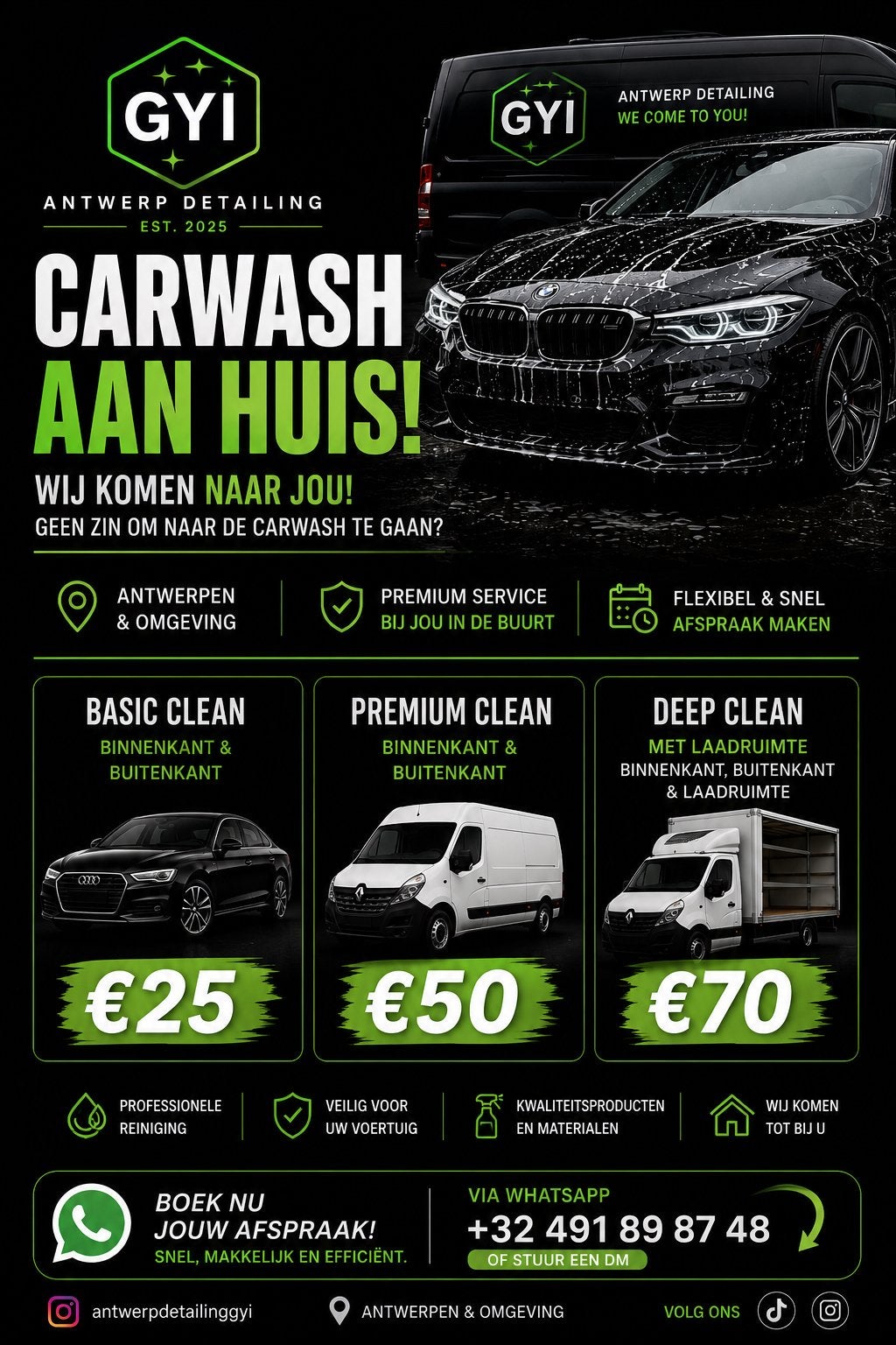 Auto detailing – Binnen & buiten reinigen vanaf €25, Autos : Divers, Accessoires de voiture, Enlèvement ou Envoi