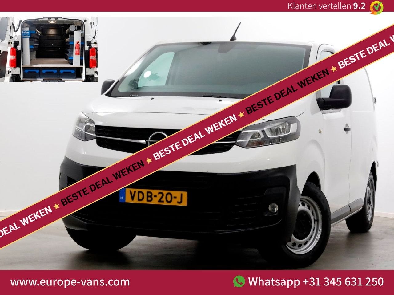 Opel Vivaro 1.5 CDTI 102pk XS Compact Edition Airco/Sortimo, Wit, 178 g/km, Bedrijf, Onderhoudsboekje