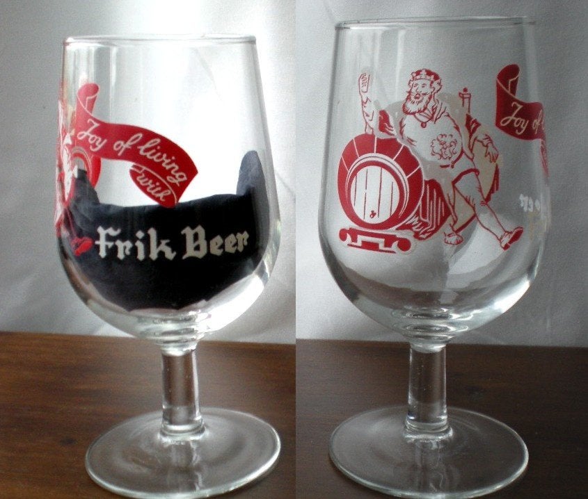 FRIK BEER (Lauwe), Verzamelen, Ophalen of Verzenden, Zo goed als nieuw, Glas of Glazen