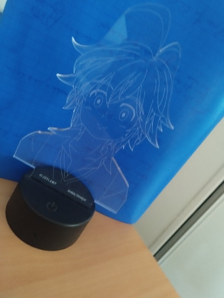 Lampe LED Meliodas Acrylique Transparente USB-C, Autres culots, Blanc, Lampe figurine, Commande tactile