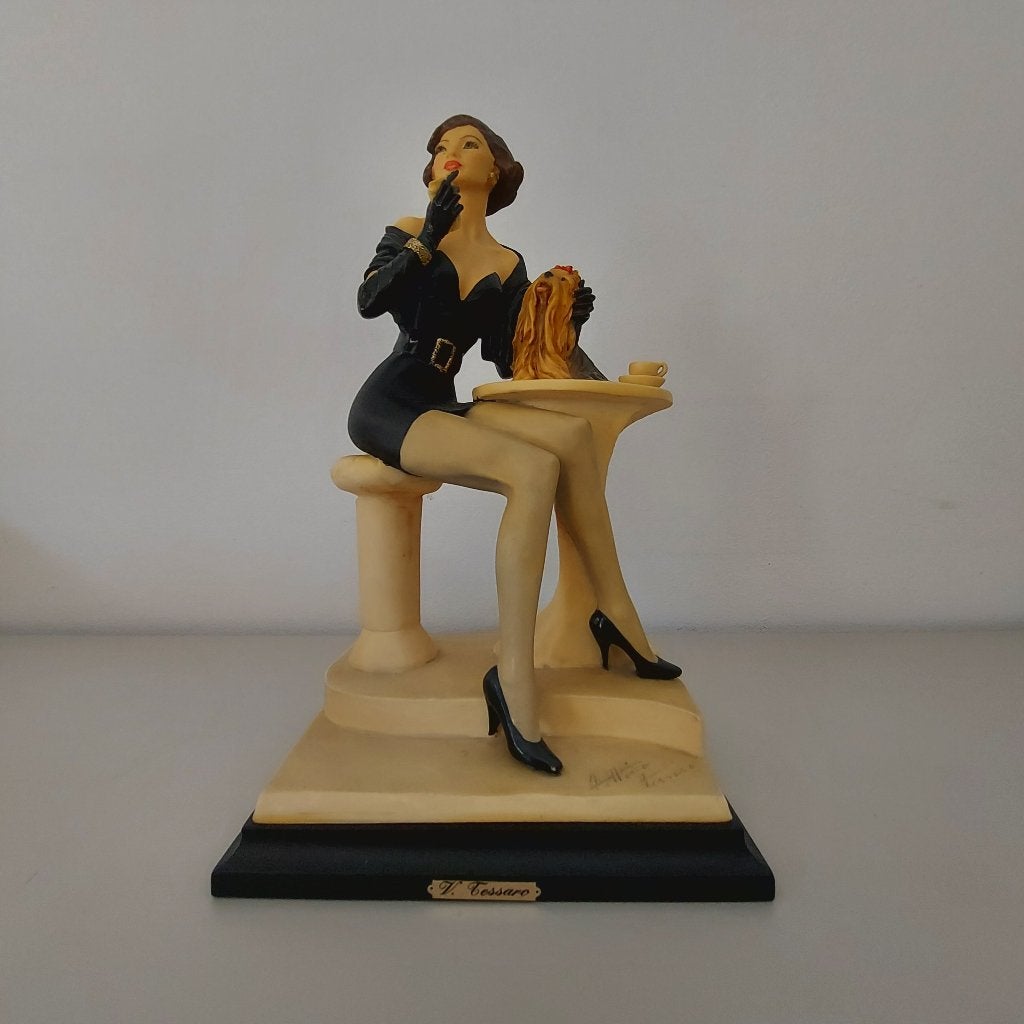Vittorio Luigi Tessaro - Dames beeld - Figurine, Antiek en Kunst, Kunst | Beelden en Houtsnijwerken, Beeld, Composieten, Vrouw