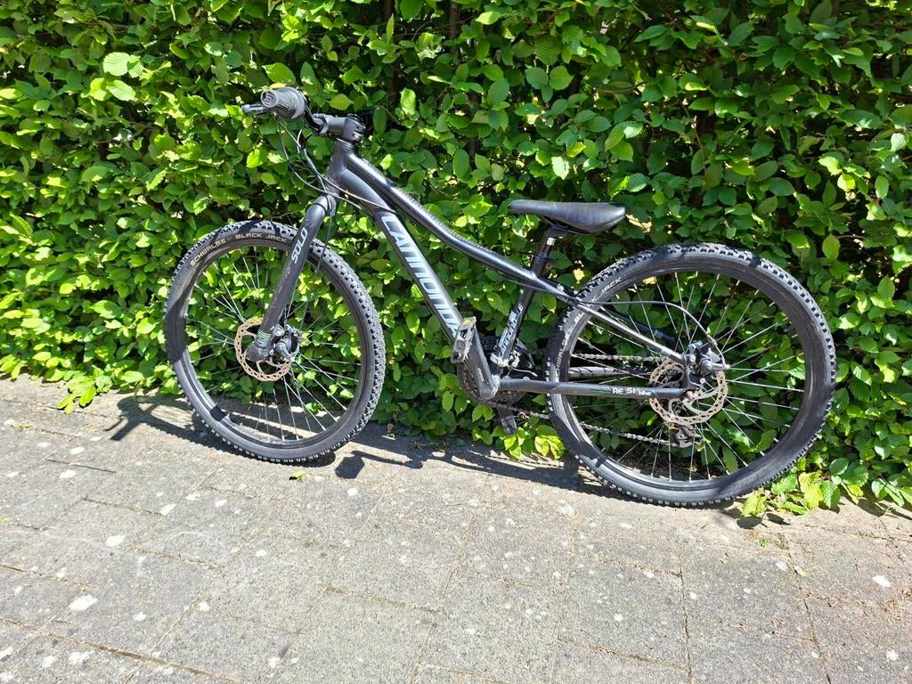 Zwarte mountainbike van Cannondale, leftie, 24 inch., Ophalen, Versnellingen, Cannondale, Schijfrem