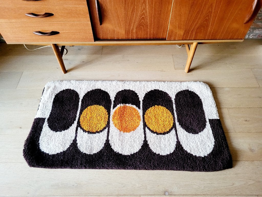 vintage tapijt, retro design 1960, Ophalen of Verzenden