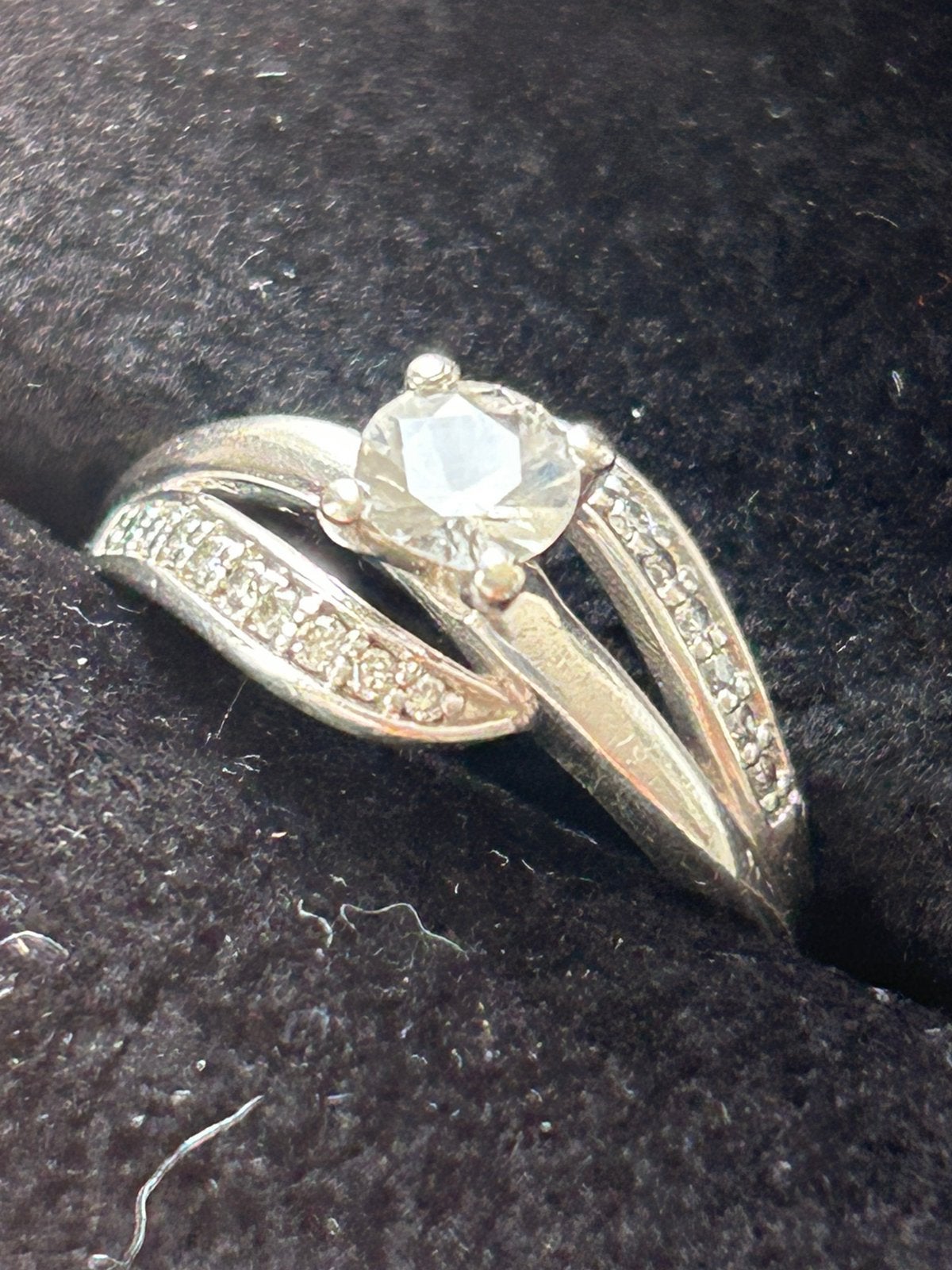 BAGUE SAPHIR BLANC & DIAMANTS, Enlèvement ou Envoi, Comme neuf, 17 à 18, Argent