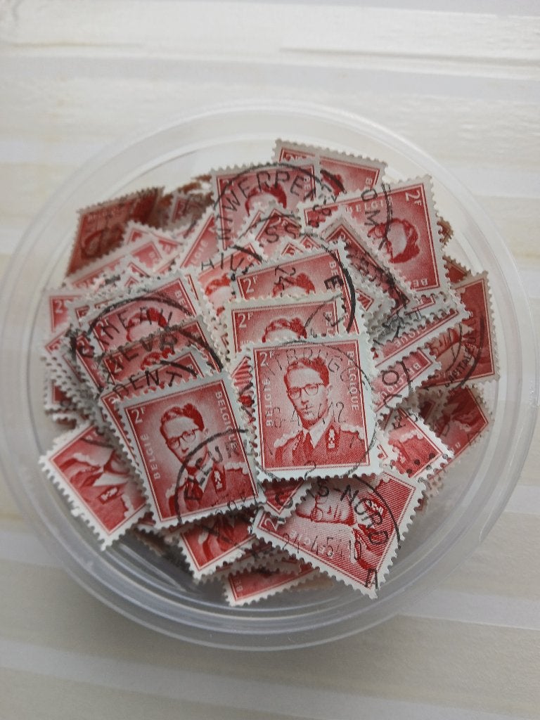Doosje >500 boudewijn bril, Postzegels en Munten, Met stempel, Koninklijk huis, Frankeerzegel, Ophalen of Verzenden