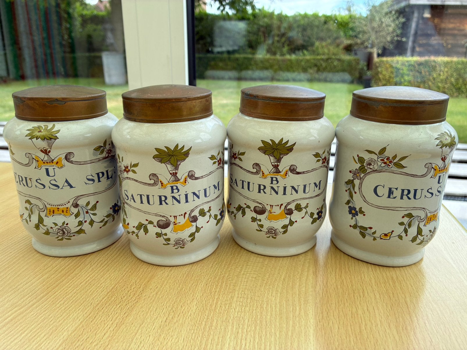 4 apotheek potten, Antiek en Kunst, Ophalen