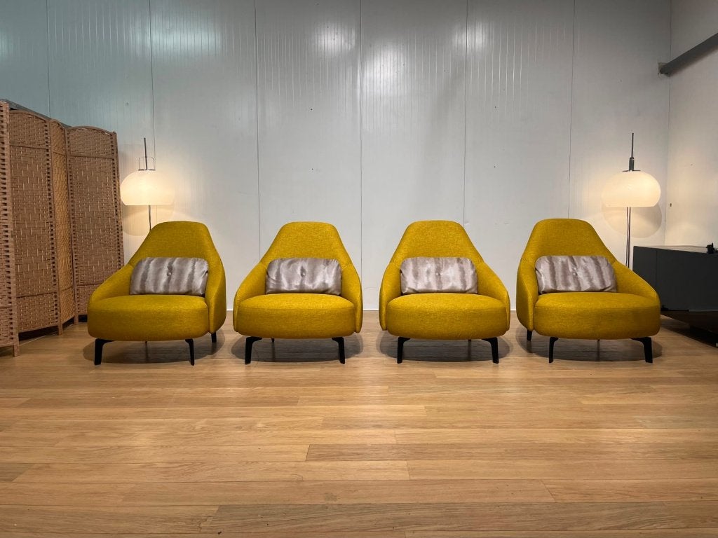 ÉTAT NEUF 4x Leolux Jill fauteuil jaune, Maison & Meubles, Fauteuils, 75 à 100 cm, Design Fauteuils Leolux, Enlèvement ou Envoi
