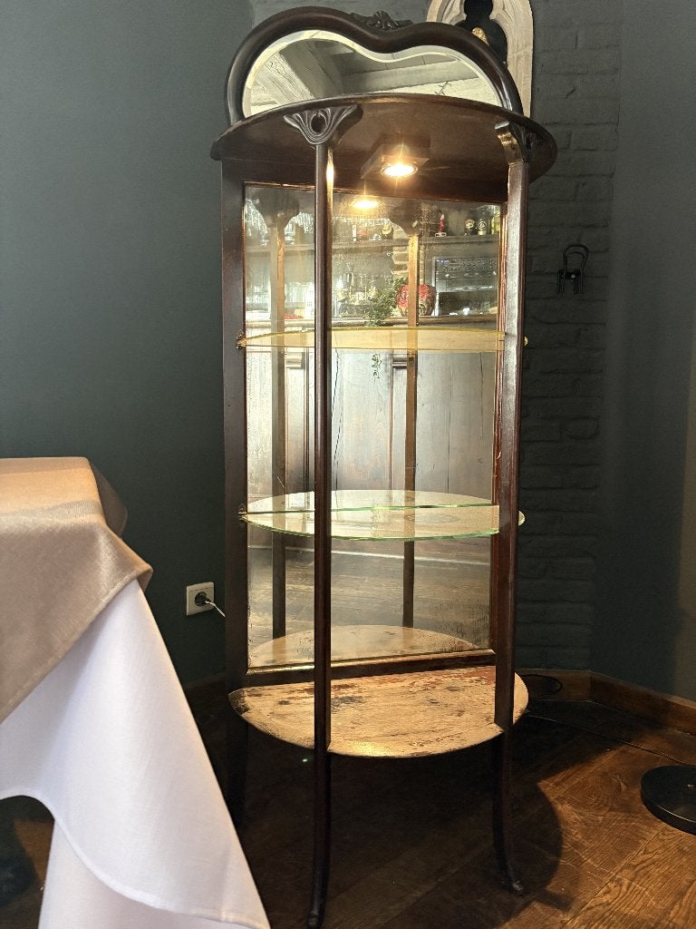 Vintagekast met ingebouwde lamp, Ophalen, Met plank(en), Gebruikt, Minder dan 150 cm