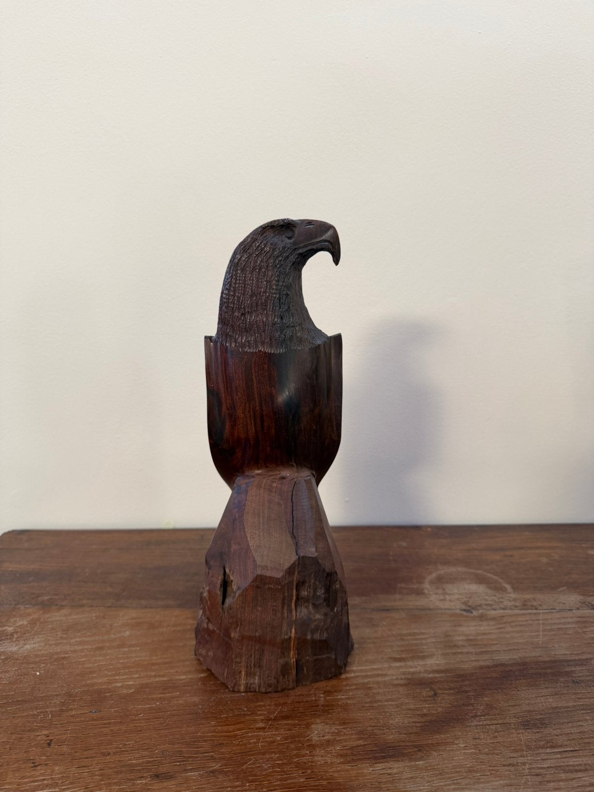 Vintage handgesneden houten adelaar, Antiek en Kunst, Ophalen, Hout, Houtsnijwerk, Vogel