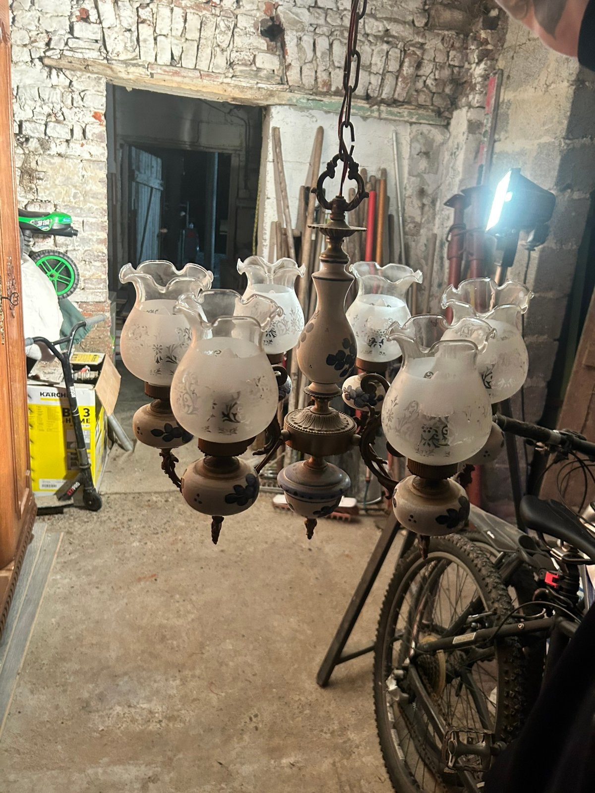 Lusters, Huis en Inrichting, Ophalen, Zo goed als nieuw, Glas, Antiek