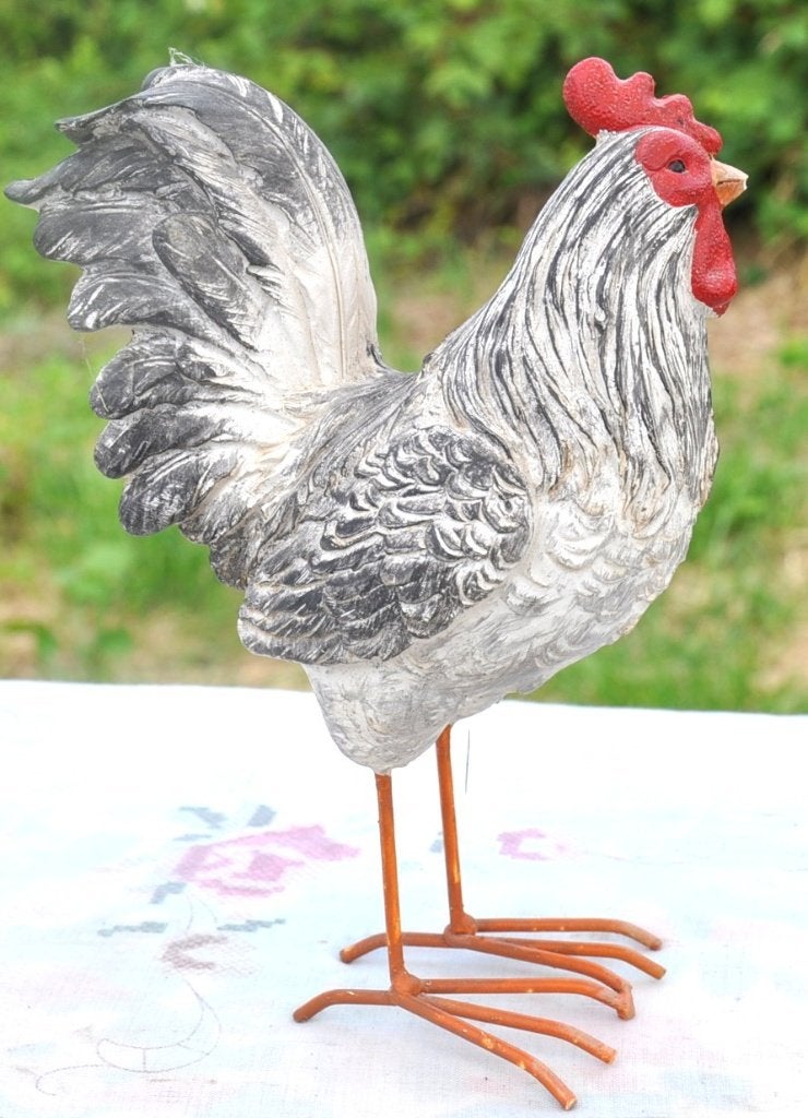 coq décoratif en résine pattes en métal, Enlèvement ou Envoi, Utilisé, Animal