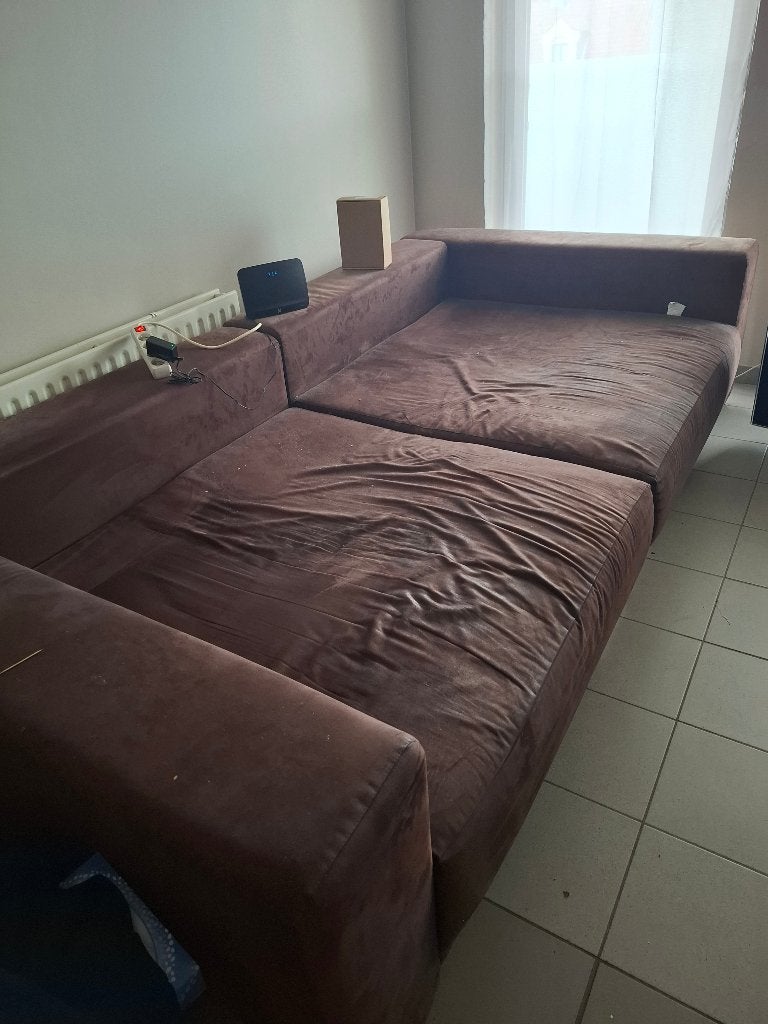 Gratis zetel, Huis en Inrichting, Ophalen, 300 cm of meer, Zo goed als nieuw, Rechte bank