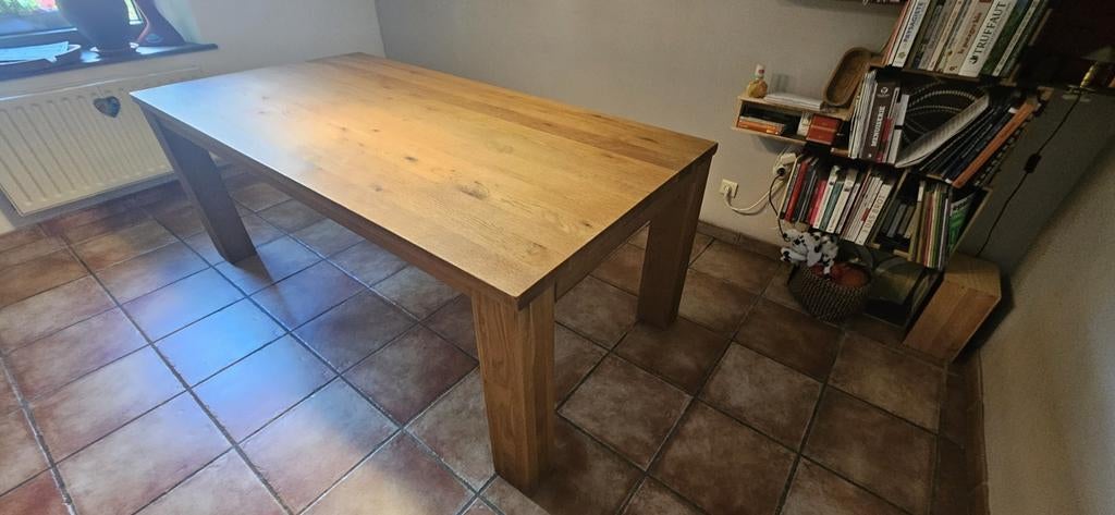 Tabla à manger en chêne massif 6 à 10 personnes, Maison & Meubles, Tables | Tables à manger, 200 cm ou plus, Comme neuf, Enlèvement