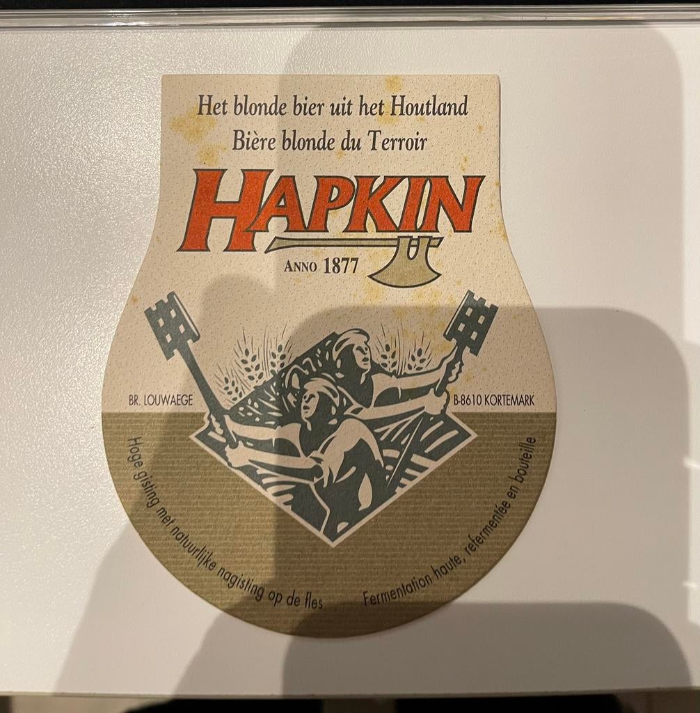 Louwaege hapkin bierkaart, Ophalen of Verzenden, Zo goed als nieuw