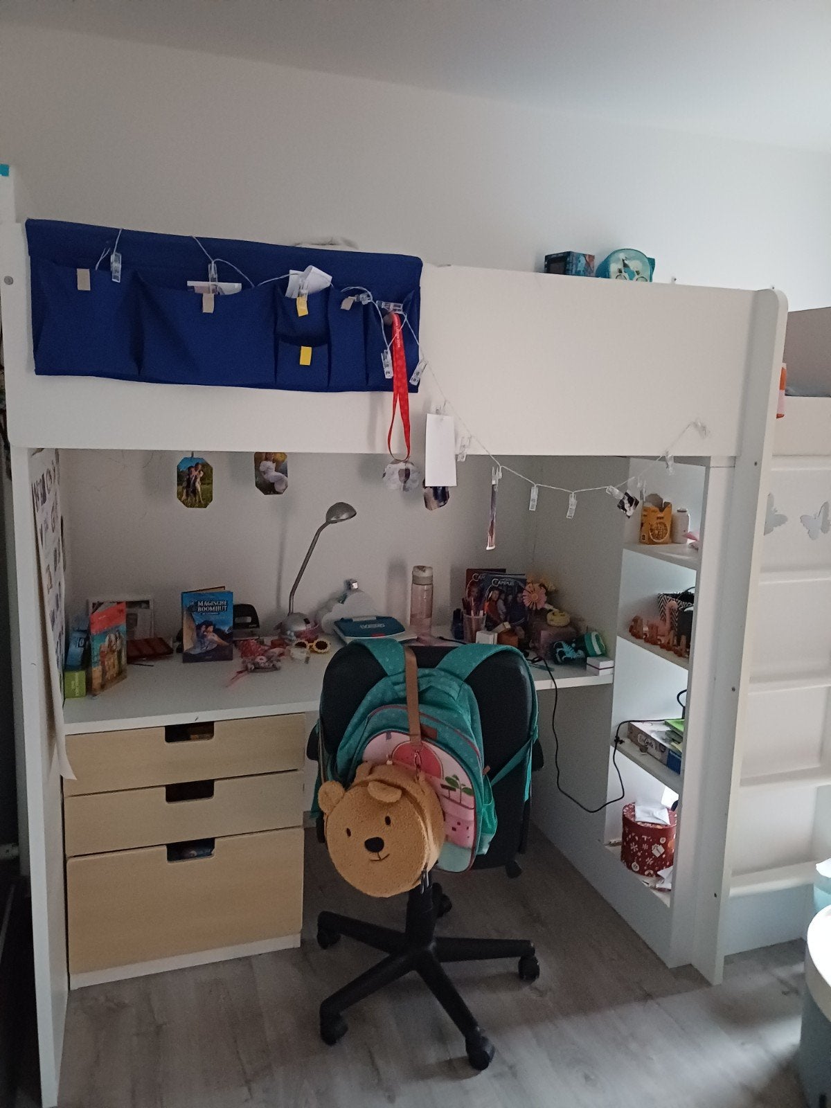 hoogslaper met bureau, Kinderen en Baby's, Kinderkamer | Stapelbedden en Hoogslapers, Ophalen, Gebruikt, Hoogslaper