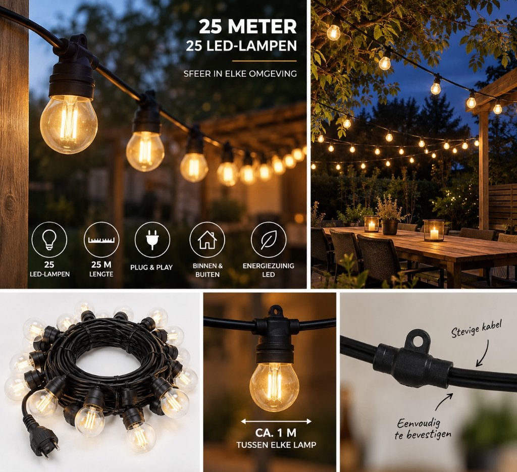 Câble avec lampes LED, Jardin & Terrasse, Enlèvement ou Envoi, Comme neuf, Synthétique, Alimentation secteur
