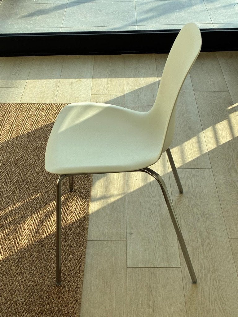 6 Chaises blanches, Maison & Meubles, Enlèvement, Comme neuf, Blanc, Cinq, Six Chaises ou plus