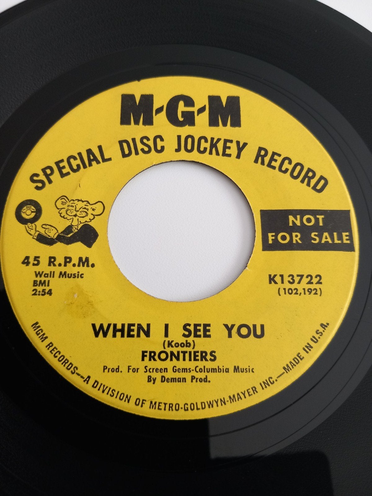 THE FRONTIERS . WHEN I SEE YOU. 60S OLDIES USA 45T, Enlèvement ou Envoi