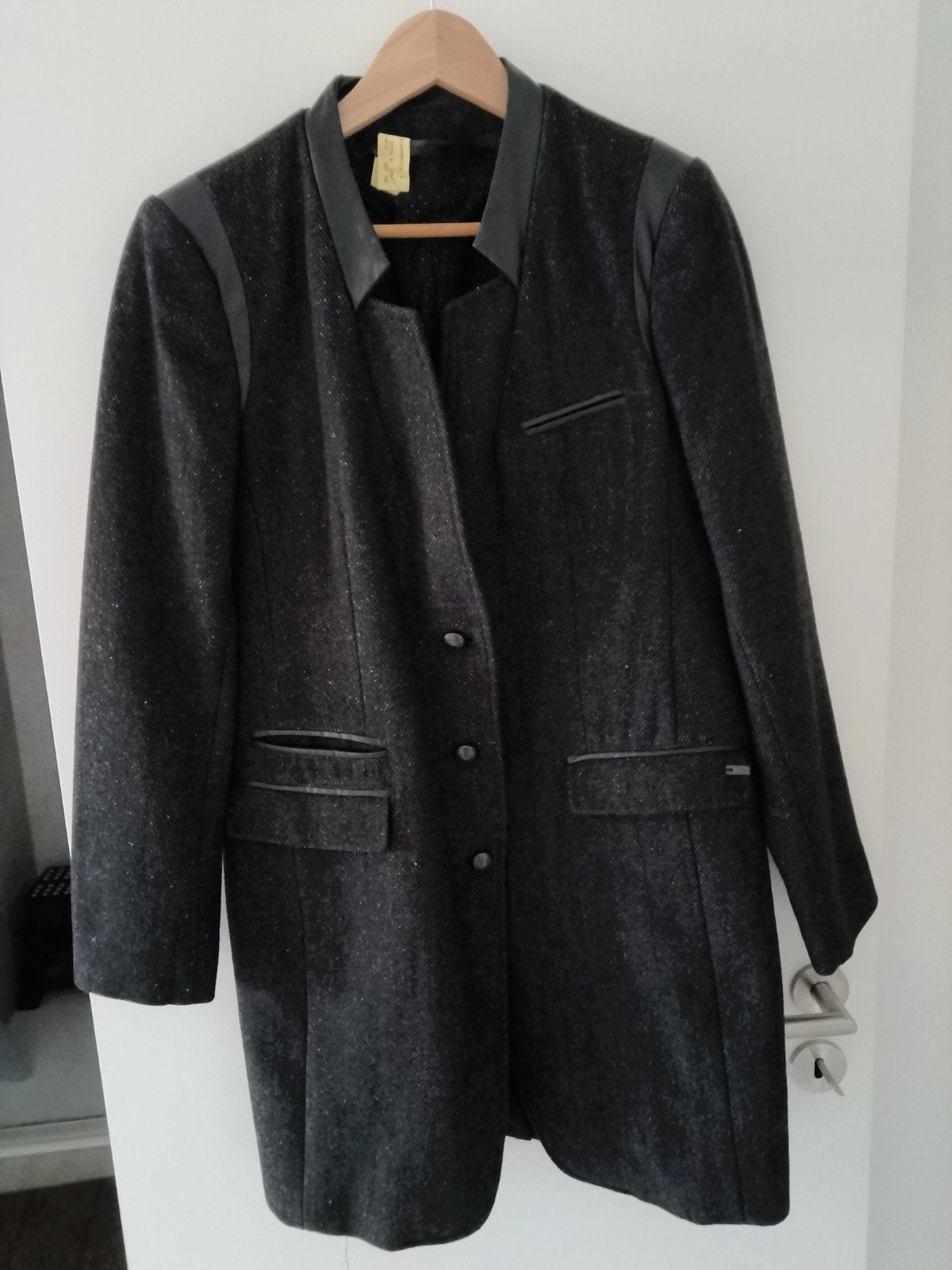 pardessus noir IKKS, Taille 42/44 (L), Comme neuf, Noir, IKKS