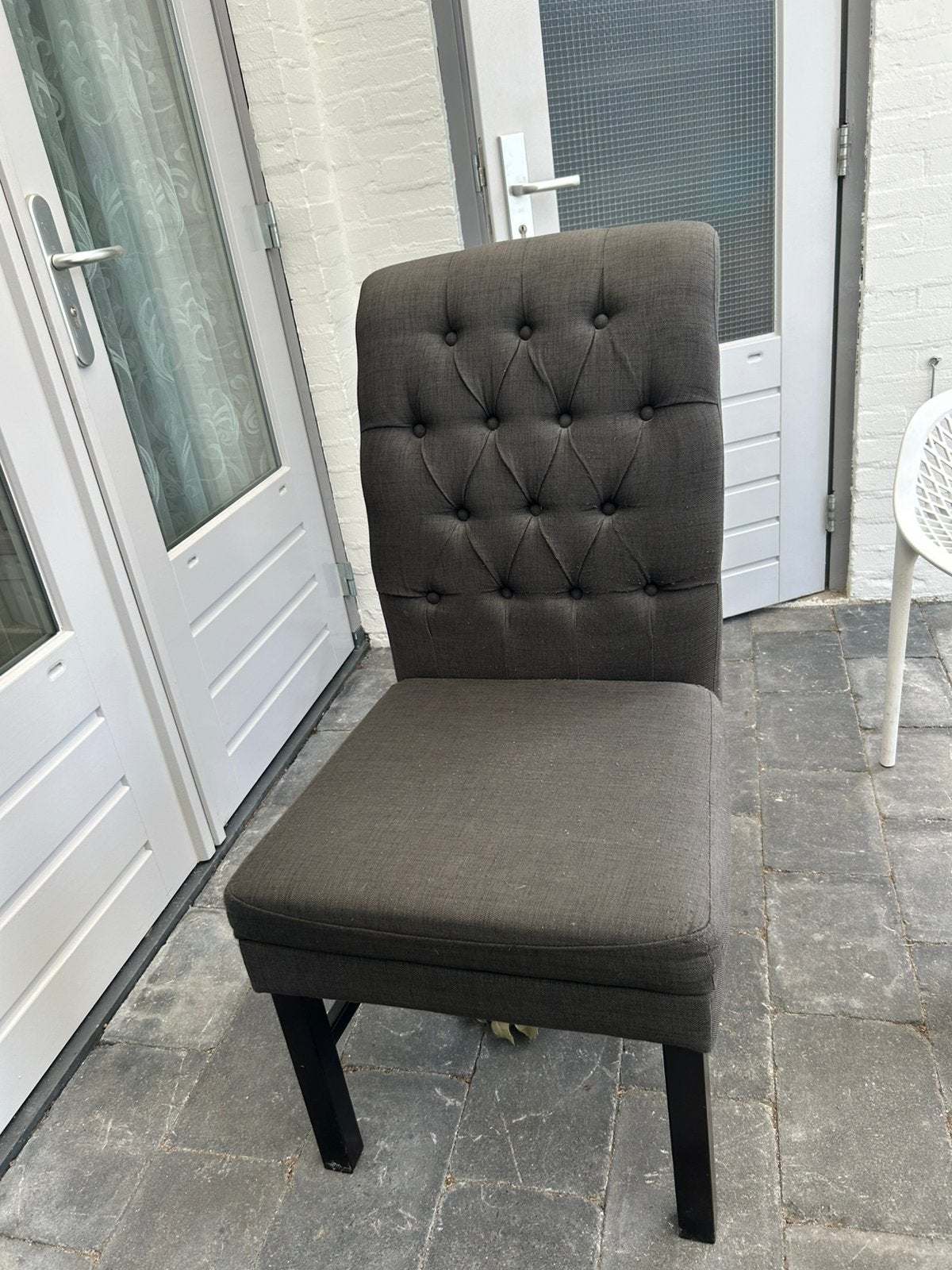 Eetkamer stoelen 4 stuks, Huis en Inrichting, Ophalen, Gebruikt, Grijs, Vier