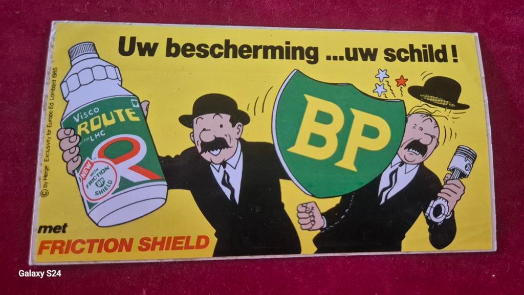 Autocollant BP Jansen et Janssen. Herge, Enlèvement, Tintin