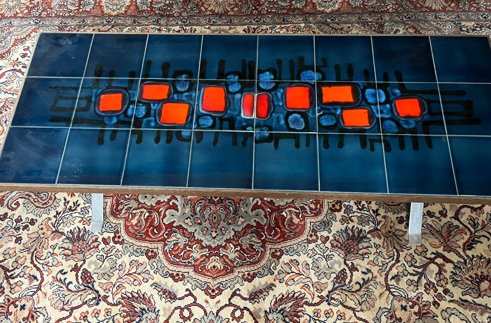 Vintage salontafel jaren 70, Huis en Inrichting, Stoffering | Tapijten en Vloerkleden, Ophalen, Gebruikt, 100 tot 150 cm, Vintage