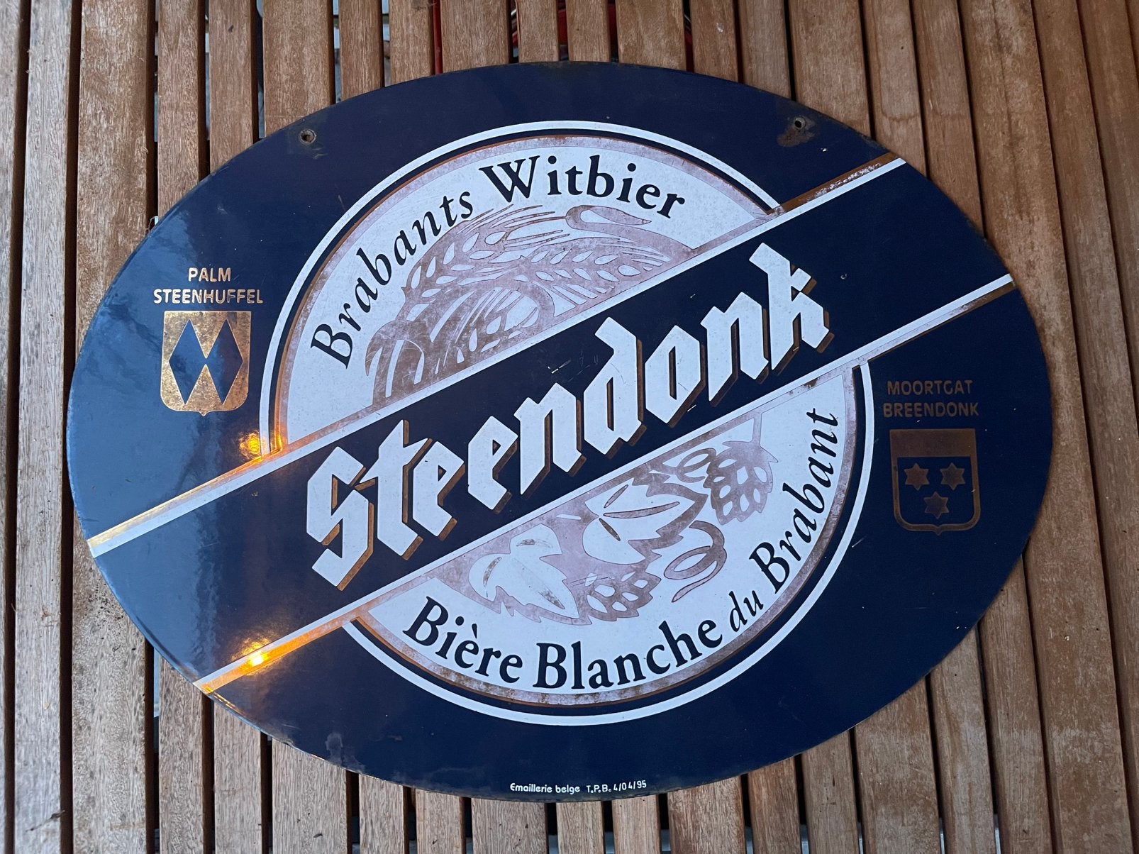 Emaille bord Steendonk, Verzamelen, Ophalen, Gebruikt, Reclamebord