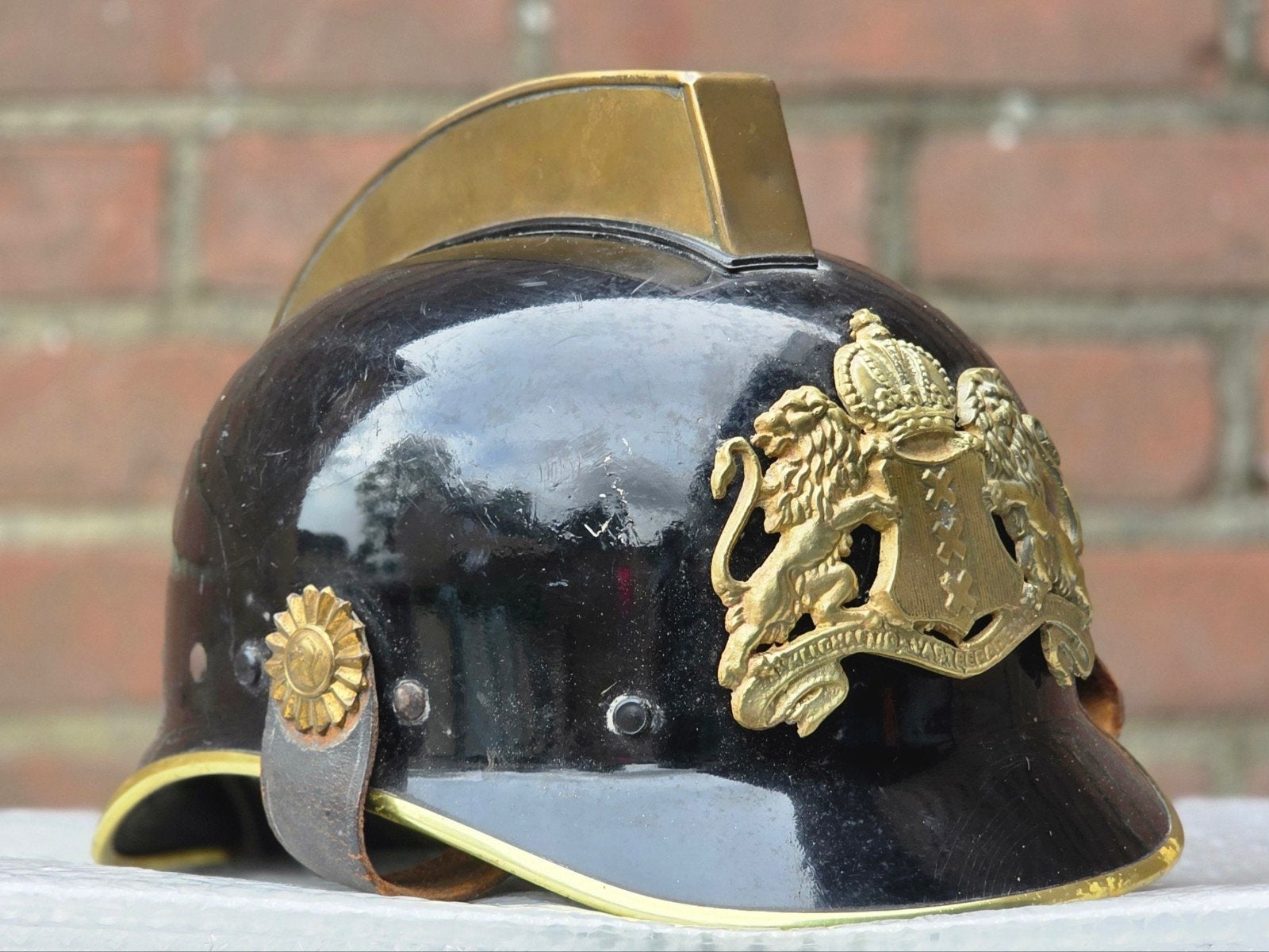 brandweerhelm brandweer Nederland model Kraaijer Amsterdam, Ophalen of Verzenden