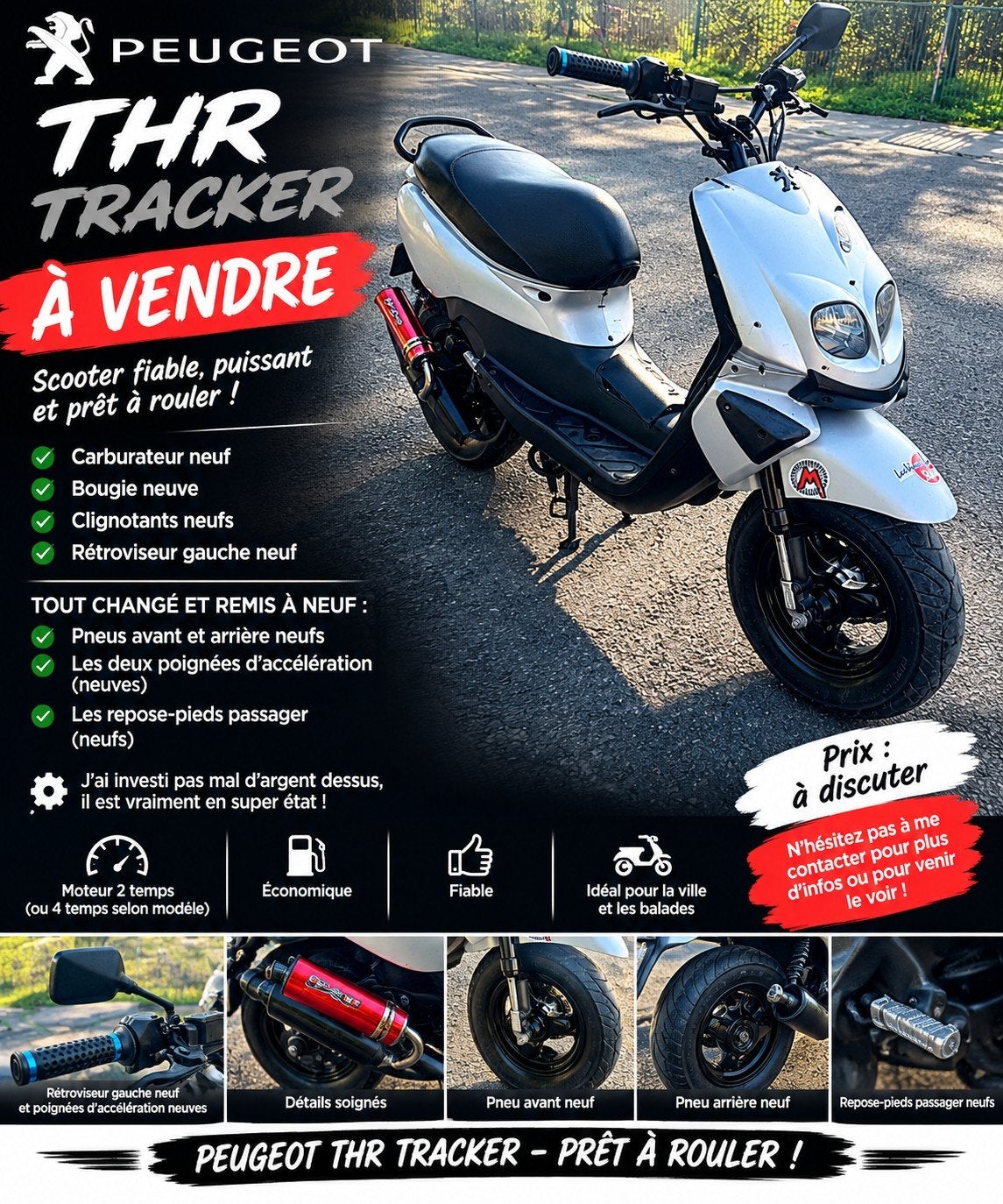 scooter Peugeot tkr trekker, Enlèvement