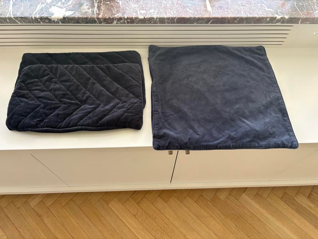 3 housses de coussins noirs, Enlèvement ou Envoi, Comme neuf, Noir, Carré