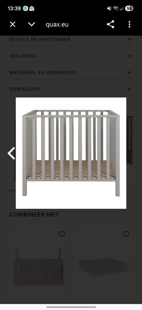 Babybox Box Cubic van Quax antraciet met matras, Kinderen en Baby's, Babywiegjes en Ledikanten, Ophalen, Gebruikt, Overige typen