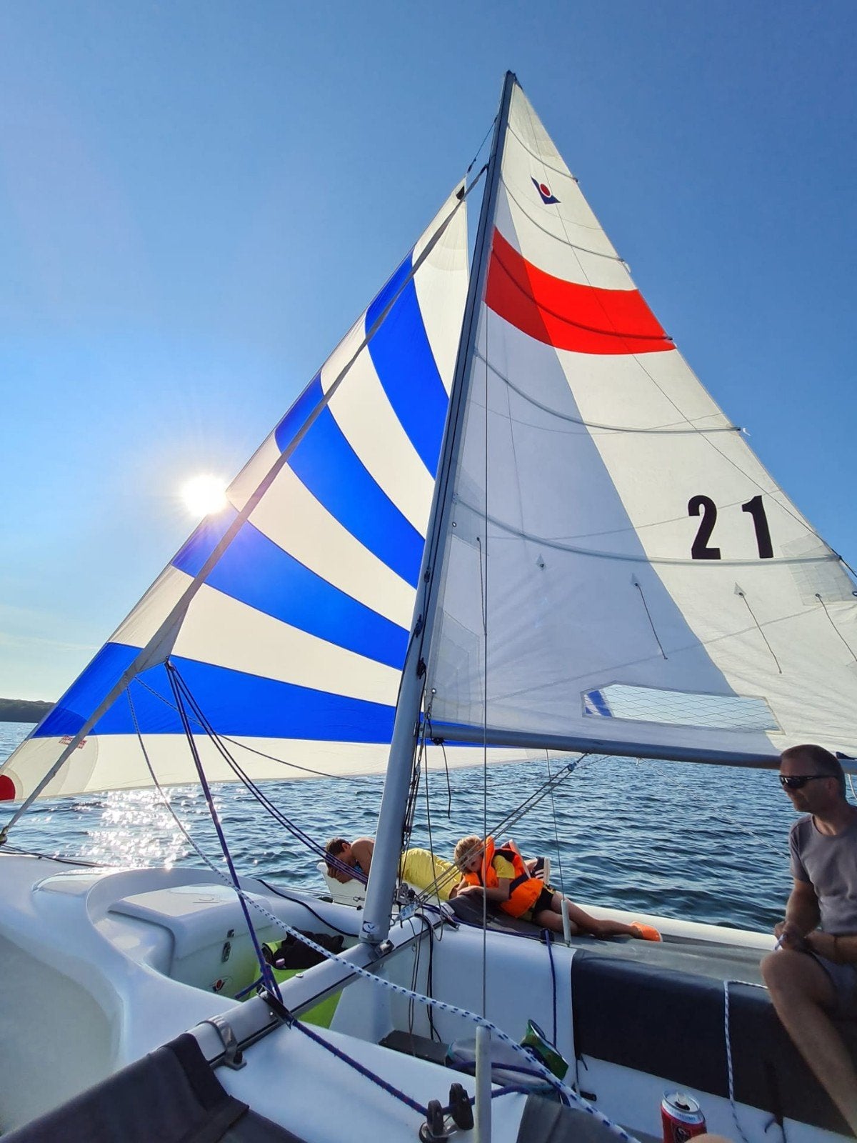 Trimaran VirusBoat Magnum 21, Enlèvement, Foc