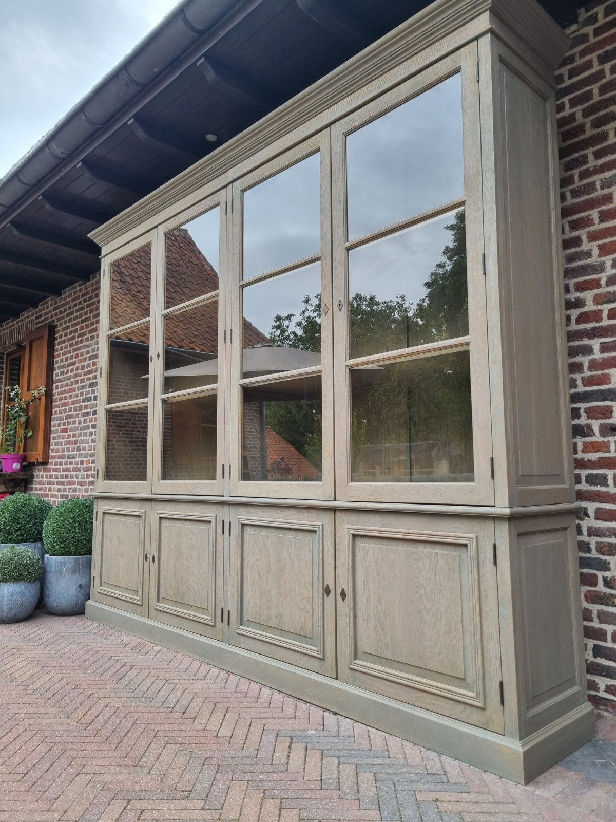 Buffet/vitrine en chêne art.163/26.1, Maison & Meubles, Armoires | Buffets, 25 à 50 cm, ., Landelijk, Enlèvement